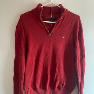 Red 1/4 zip sweater